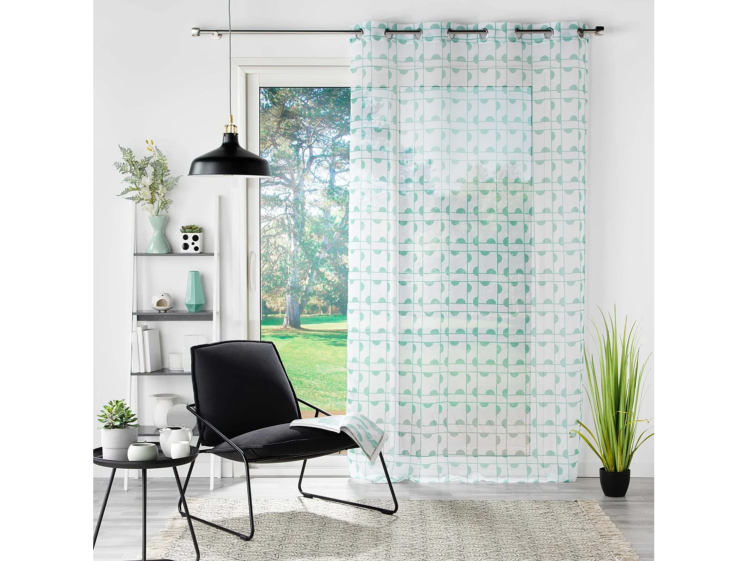 Rideau Voilage à Œillets "Gabi" 140x240cm Menthe