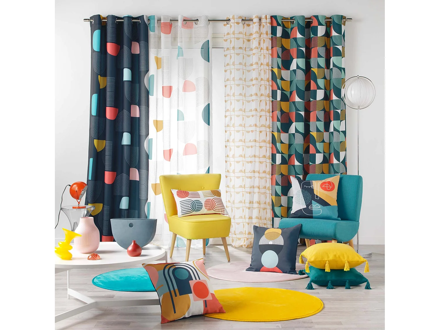 Rideau Voilage à Œillets "Gabi" 140x240cm Menthe