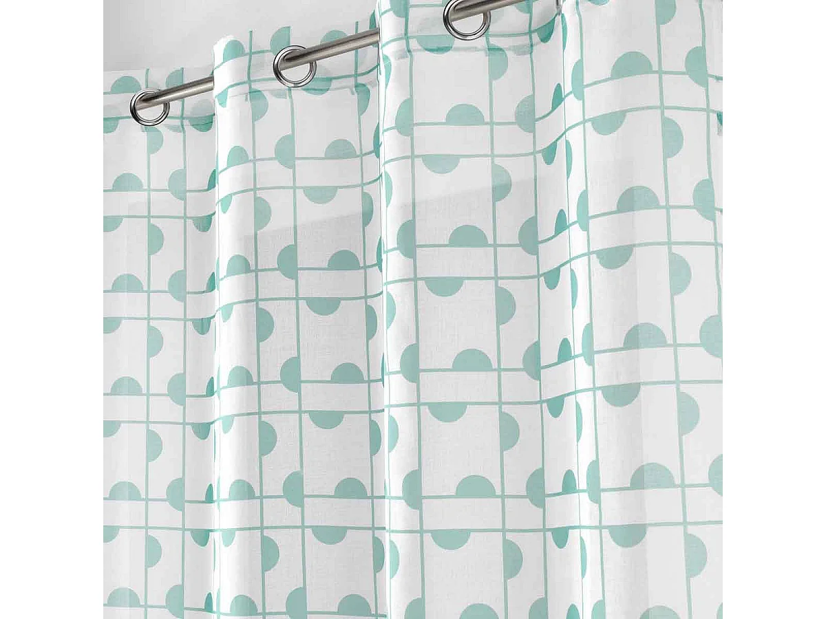 Rideau Voilage à Œillets "Gabi" 140x240cm Menthe