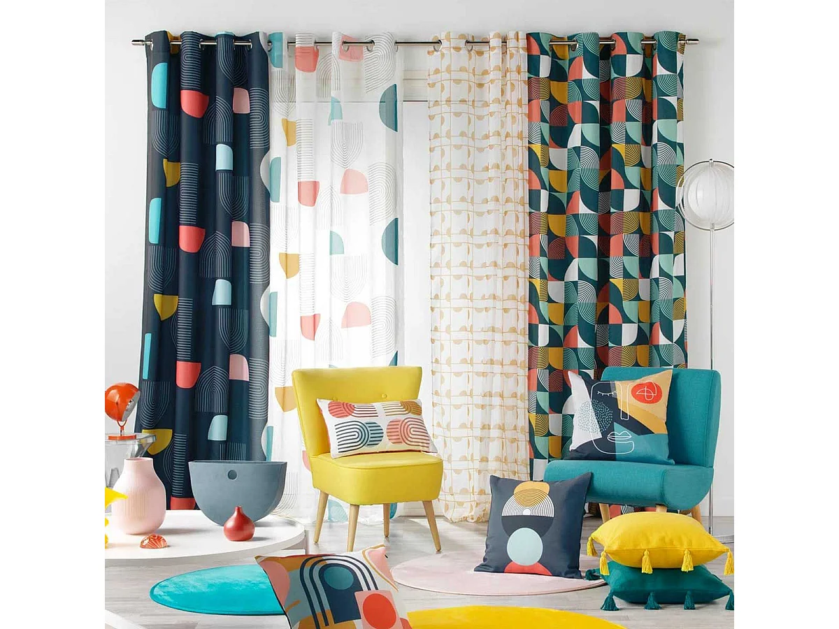 Rideau Voilage à Œillets "Gabi" 140x240cm Menthe