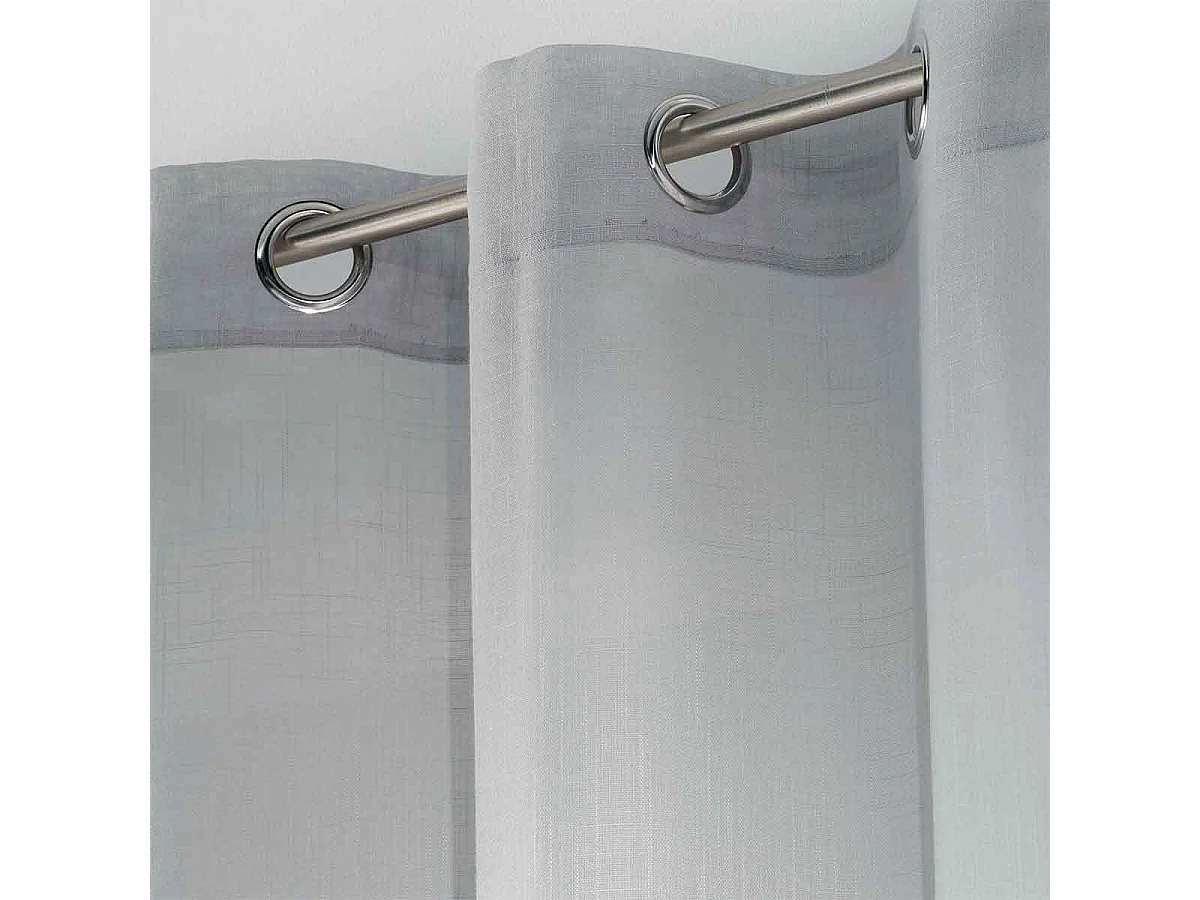 Rideau Voilage à Œillets "Zazy" 140x280cm Gris