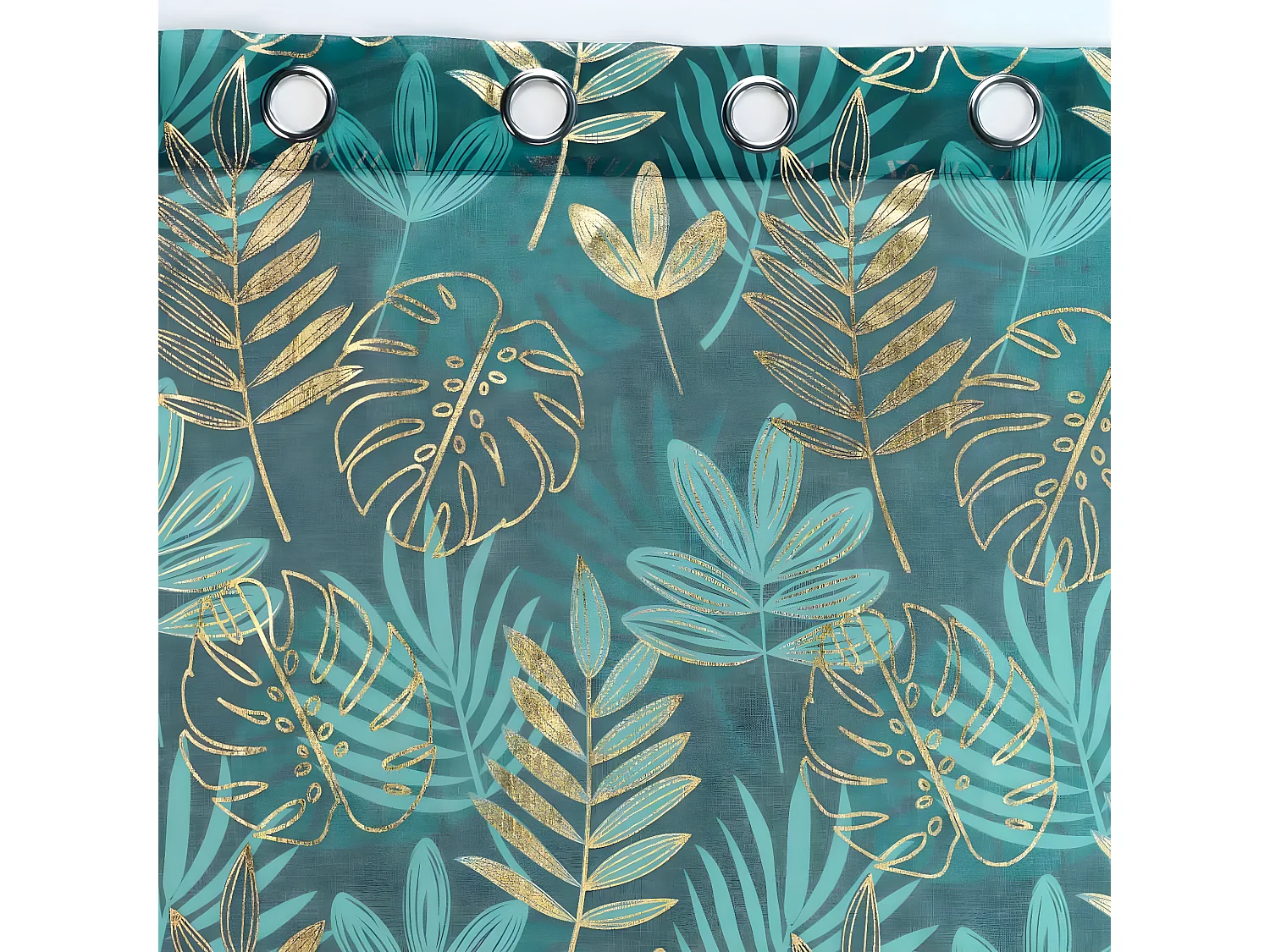 Rideau Voilage à Œillets "Ornella" 140x240cm Émeraude