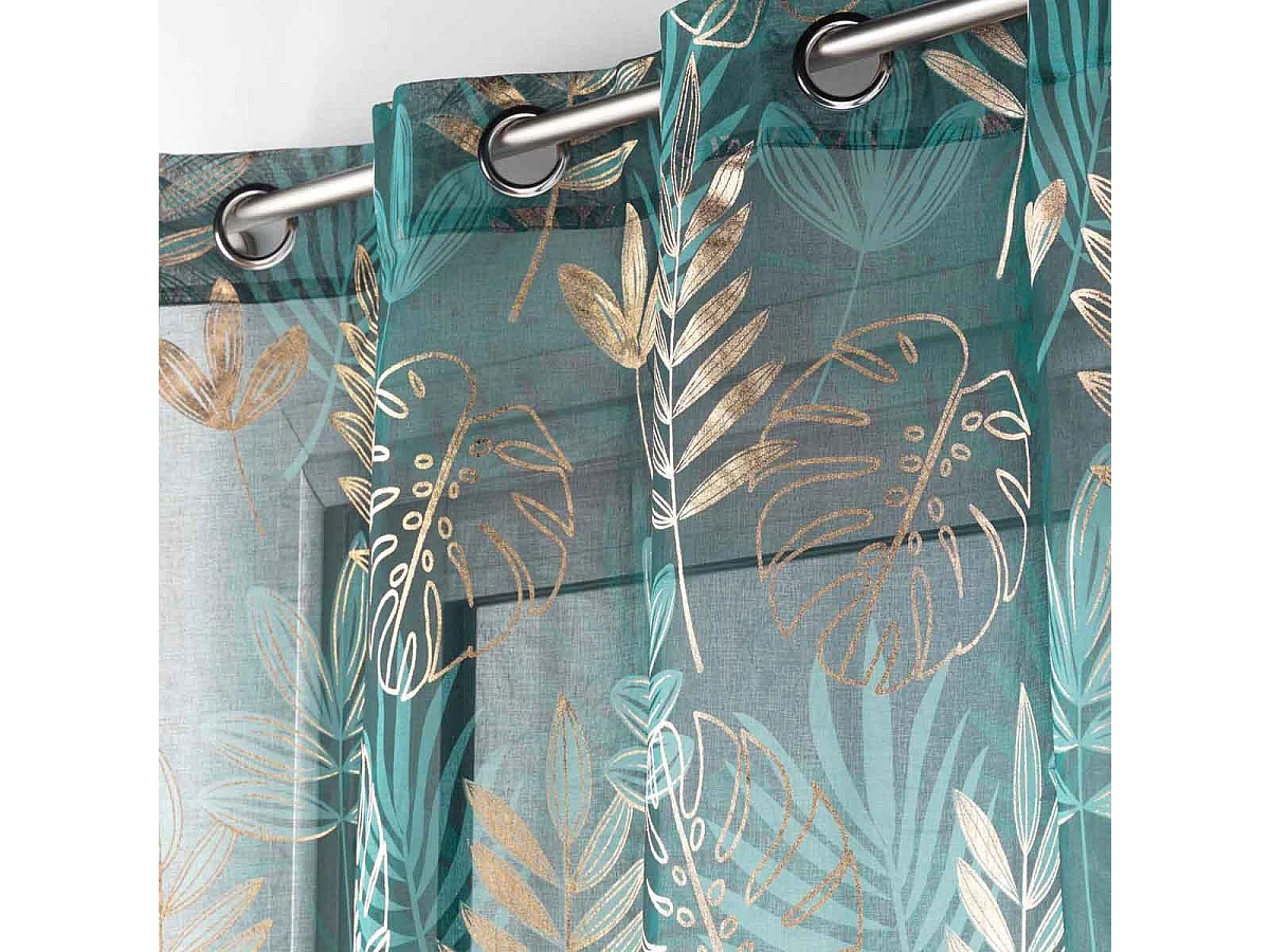 Rideau Voilage à Œillets "Ornella" 140x240cm Émeraude