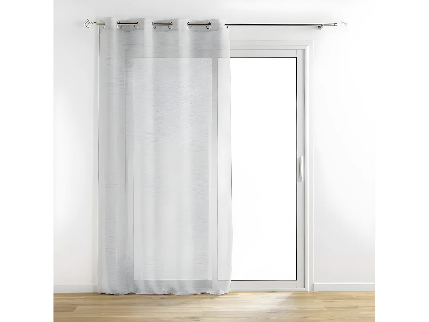 Rideau Voilage à Œillets "Sunline" 140x280cm Gris & Argent