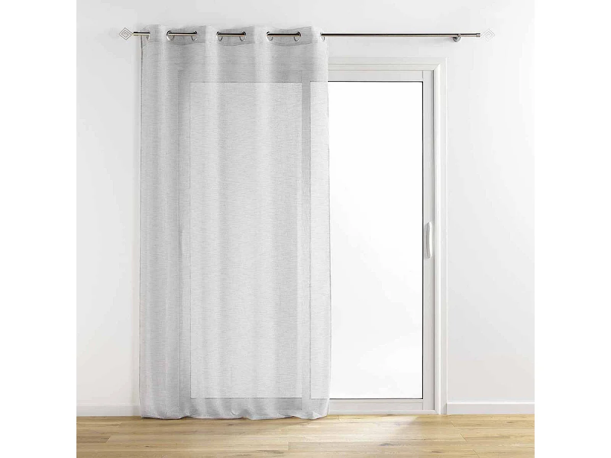 Rideau Voilage à Œillets "Sunline" 140x280cm Gris & Argent