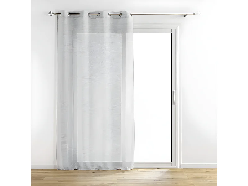 Rideau Voilage à Œillets "Sunline" 140x280cm Gris & Argent