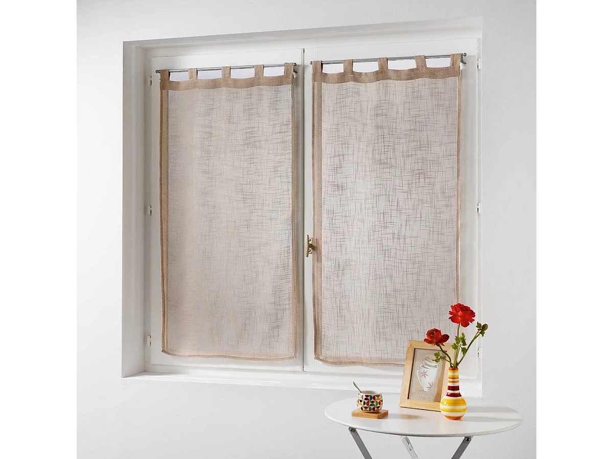 Paire de Voilages "Haltona" 60x120cm Noisette