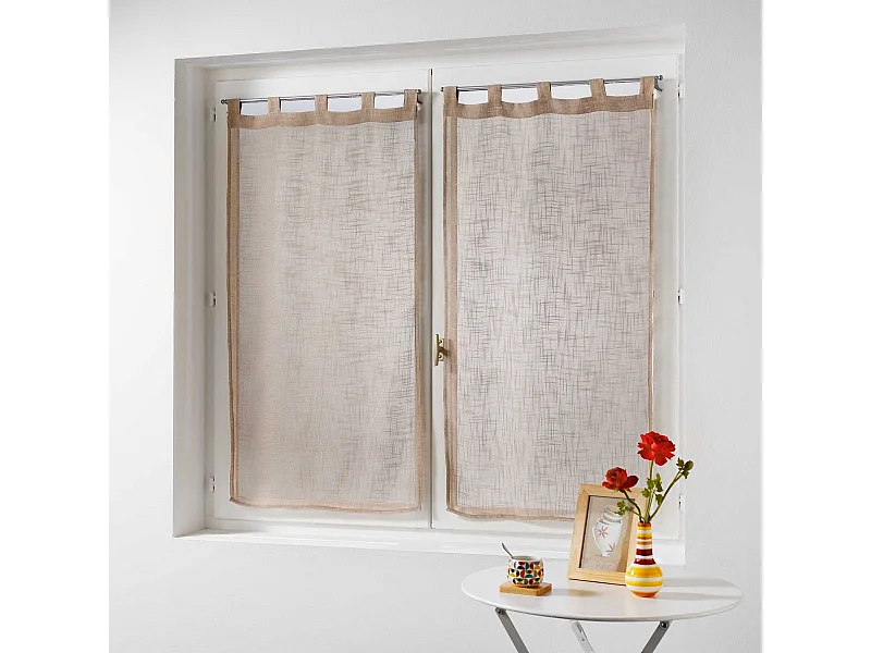 Paire de Voilages "Haltona" 60x120cm Noisette
