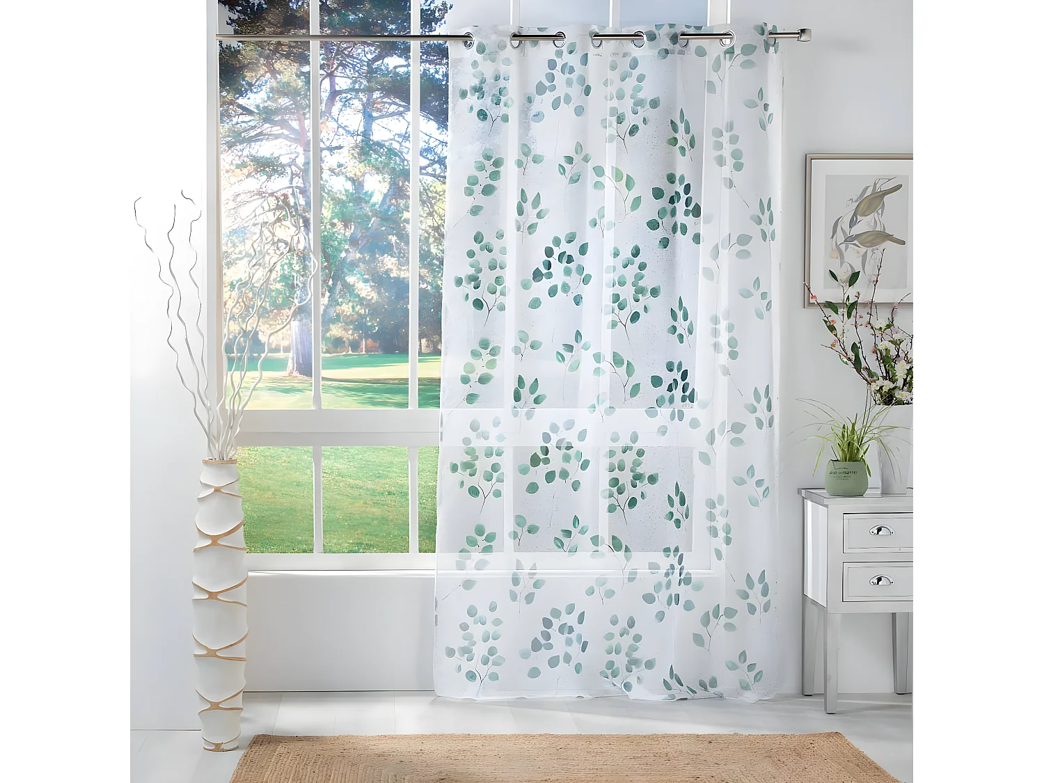 Rideau Voilage à Œillets "Antalya" 140x240cm Blanc