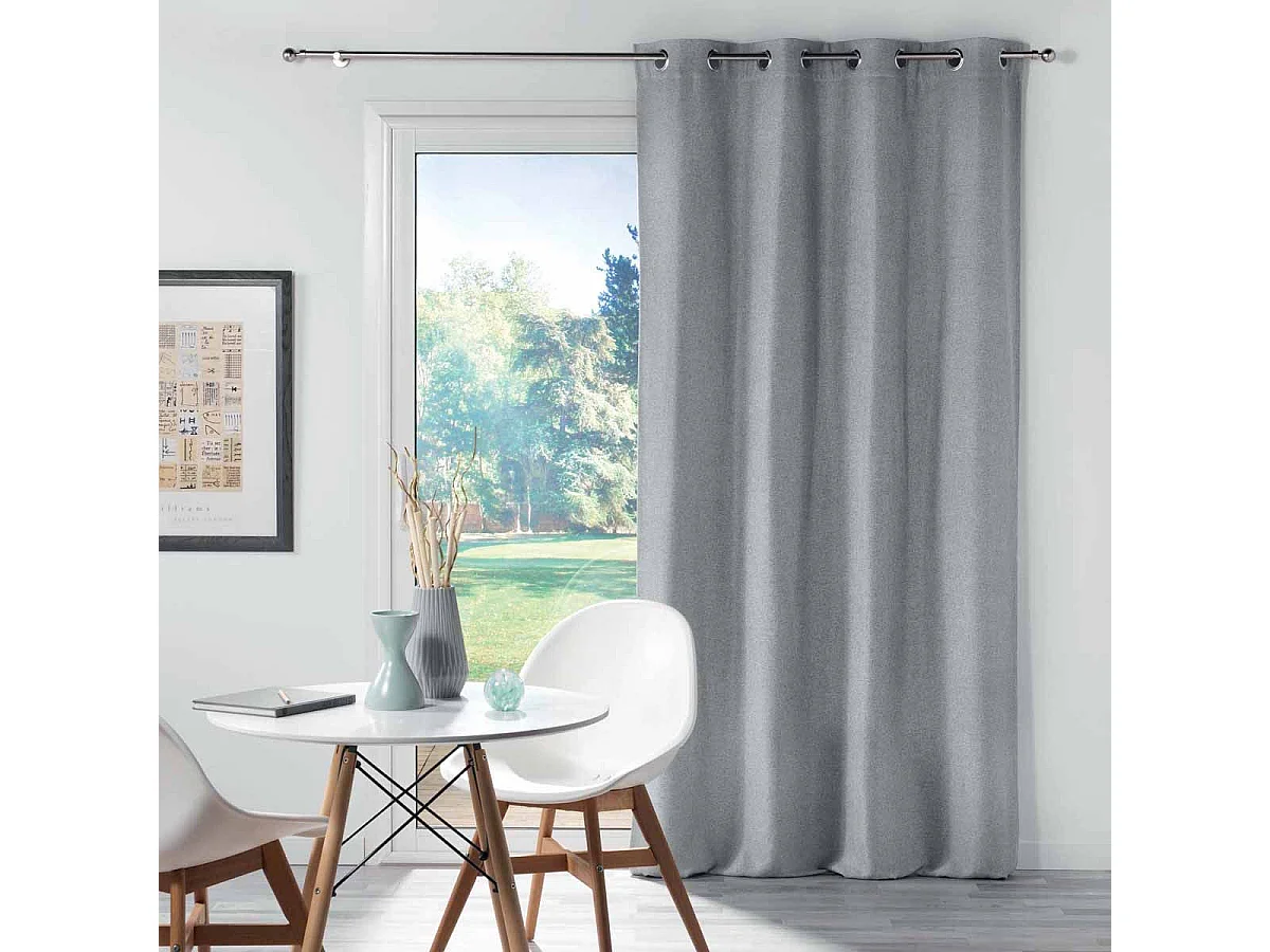 Rideau Occultant "Chinea" 135x240cm Gris