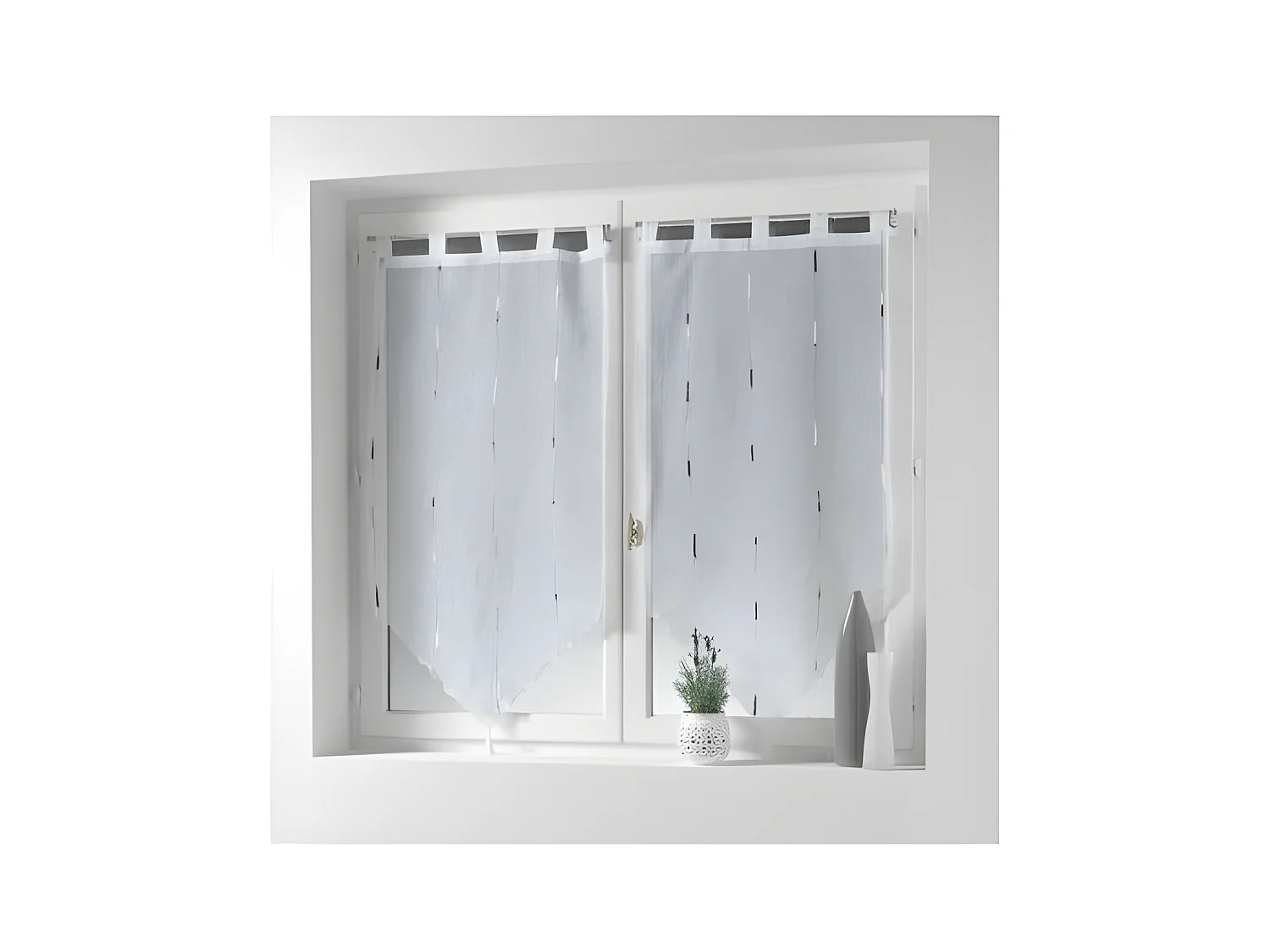 Paire de Voilages "Chenilla" 45x90cm Gris