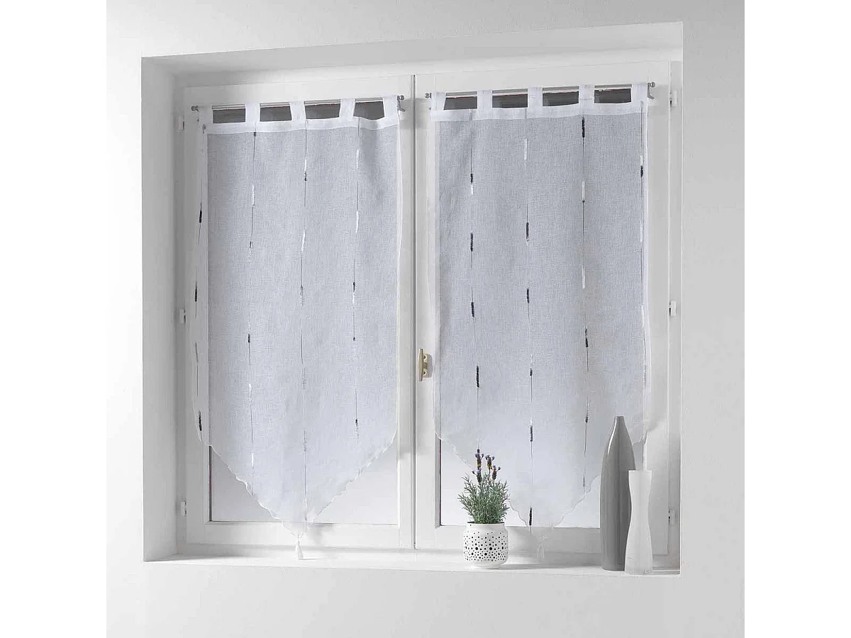 Paire de Voilages "Chenilla" 45x90cm Gris