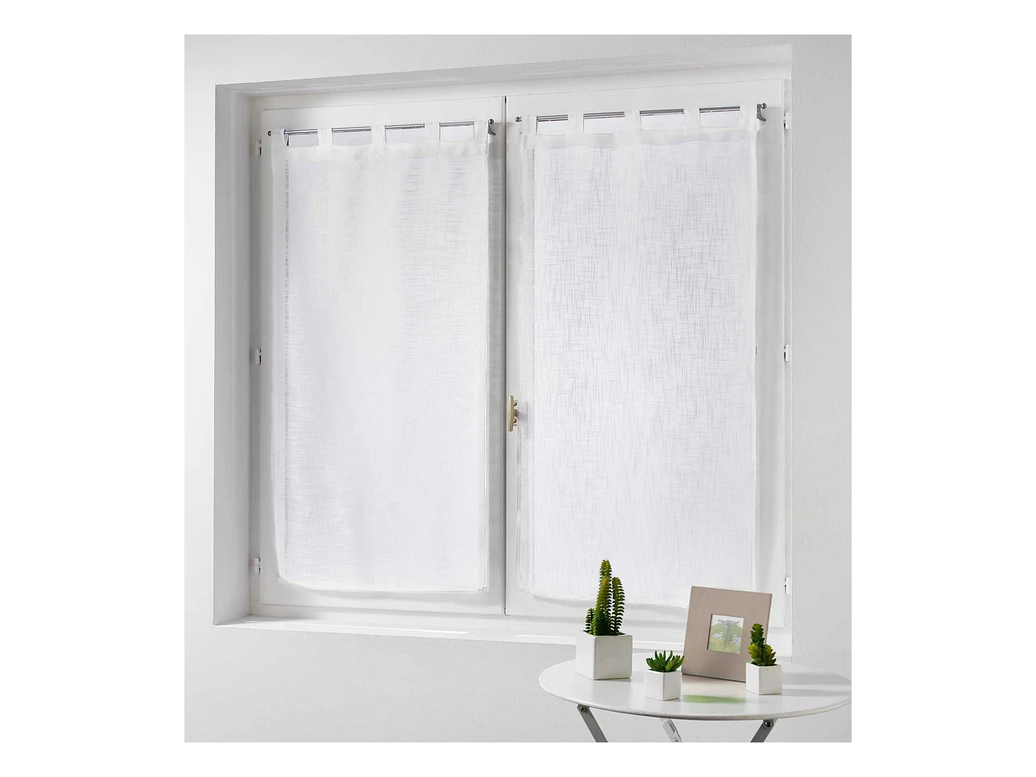 Paire de Voilages "Haltona" 60x120cm Blanc