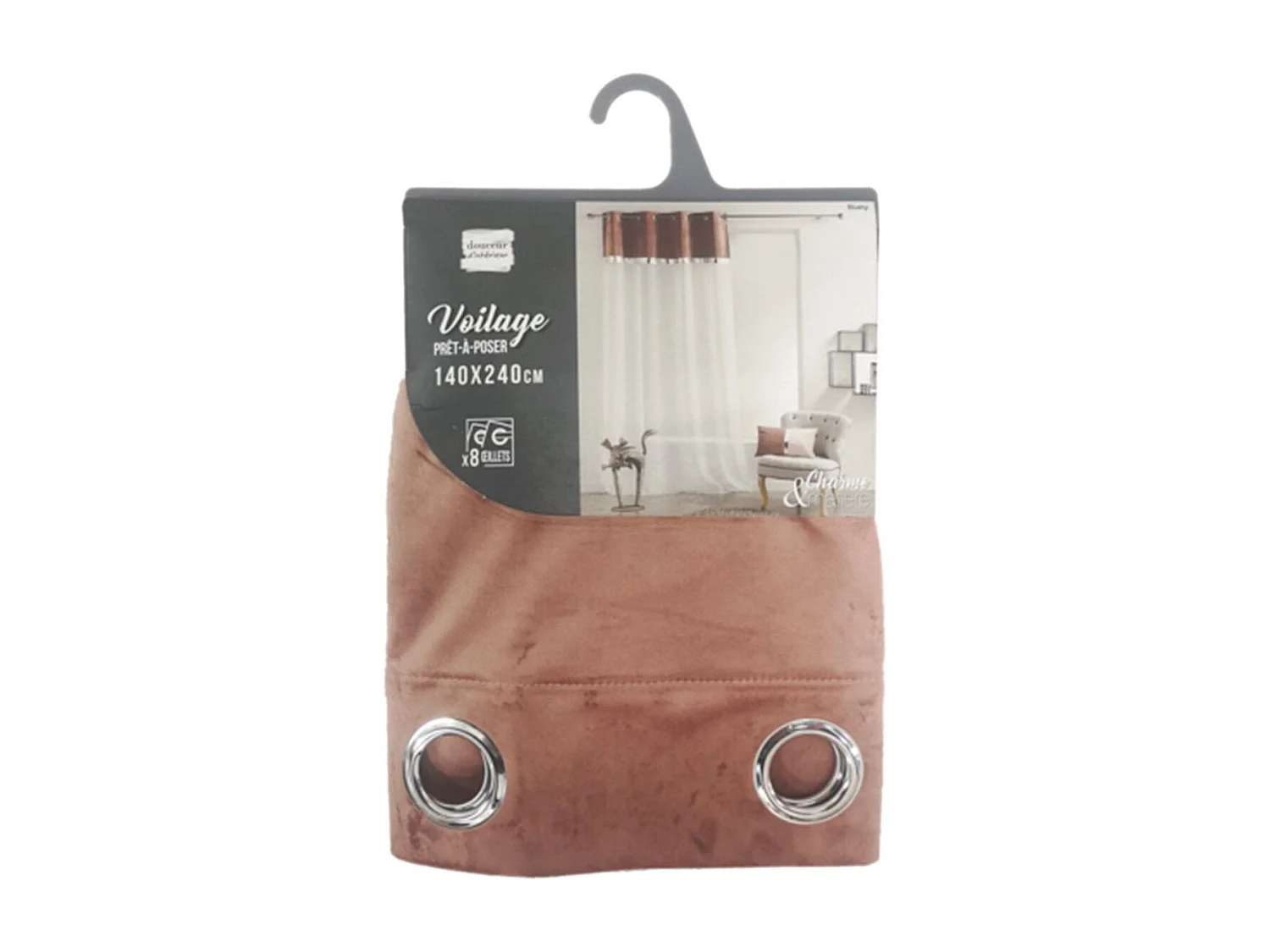 Rideau Voilage à Œillets "Blushy" 140x240cm Bordeaux