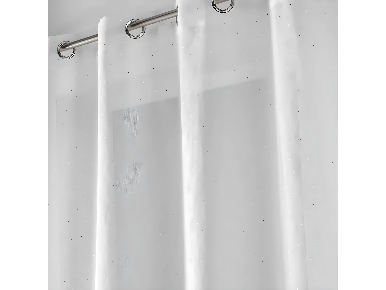 Rideau Voilage à Œillets "Goutteline" 140x240cm Blanc