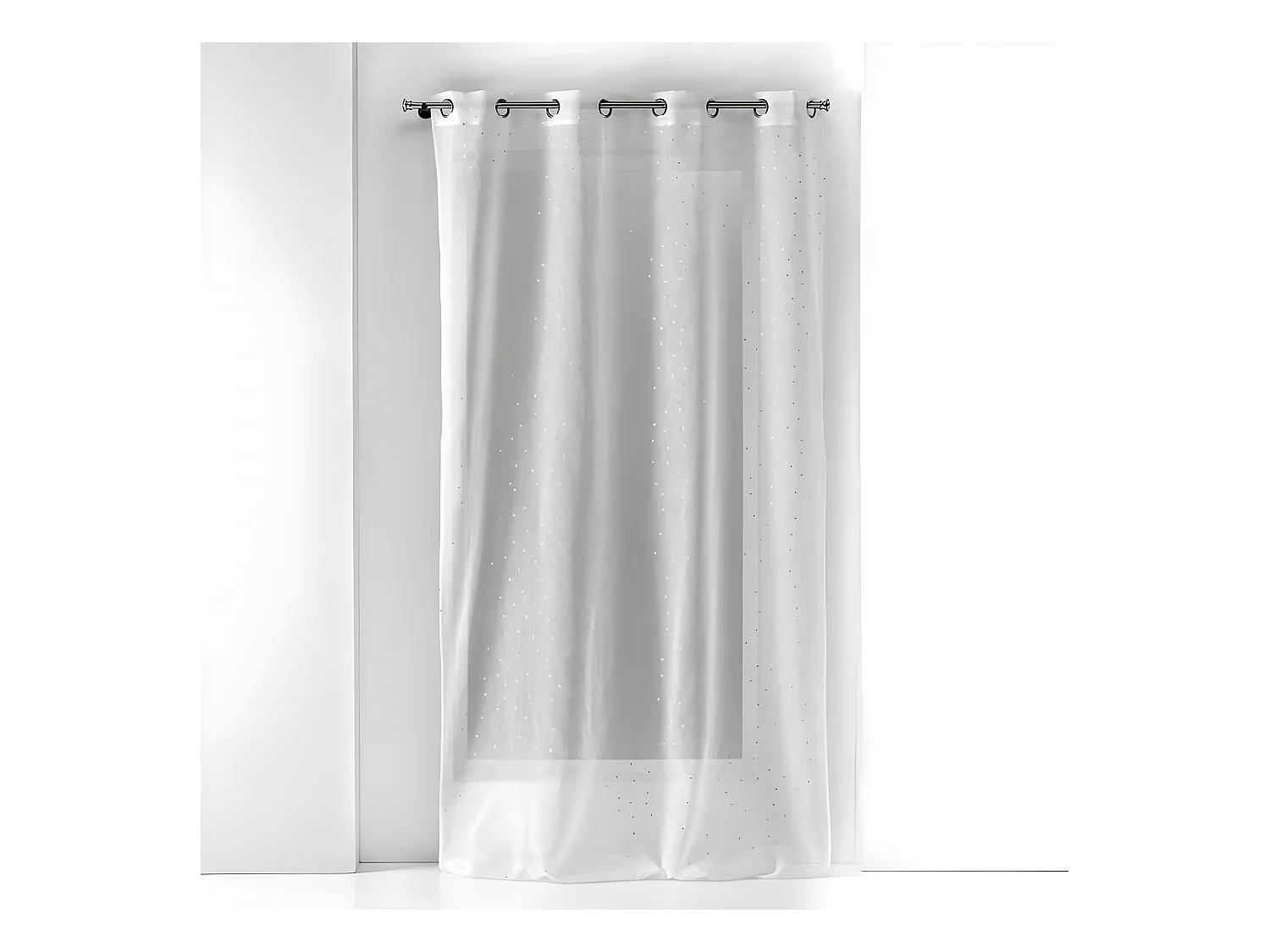 Rideau Voilage à Œillets "Goutteline" 140x240cm Blanc