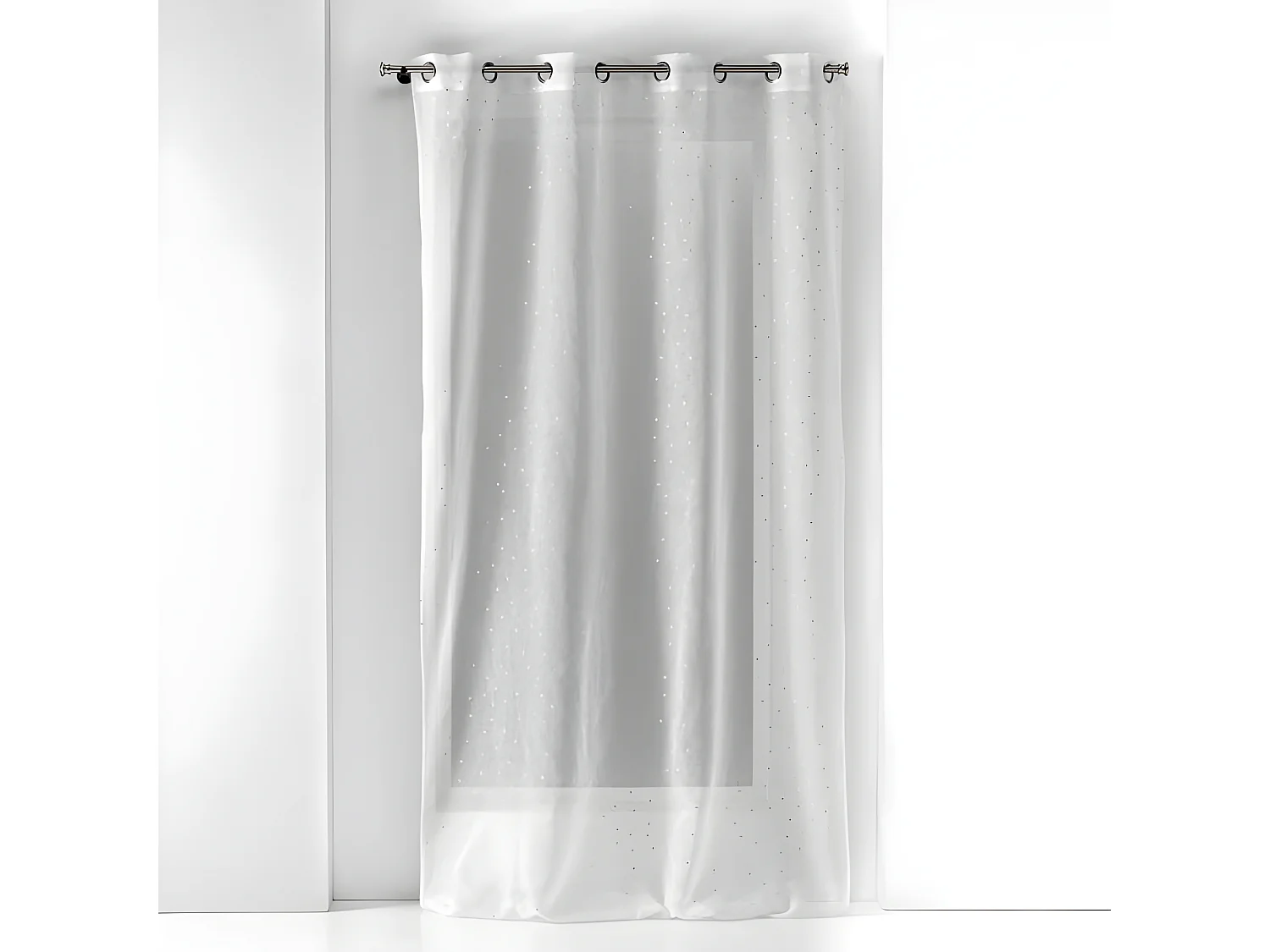 Rideau Voilage à Œillets "Goutteline" 140x240cm Blanc