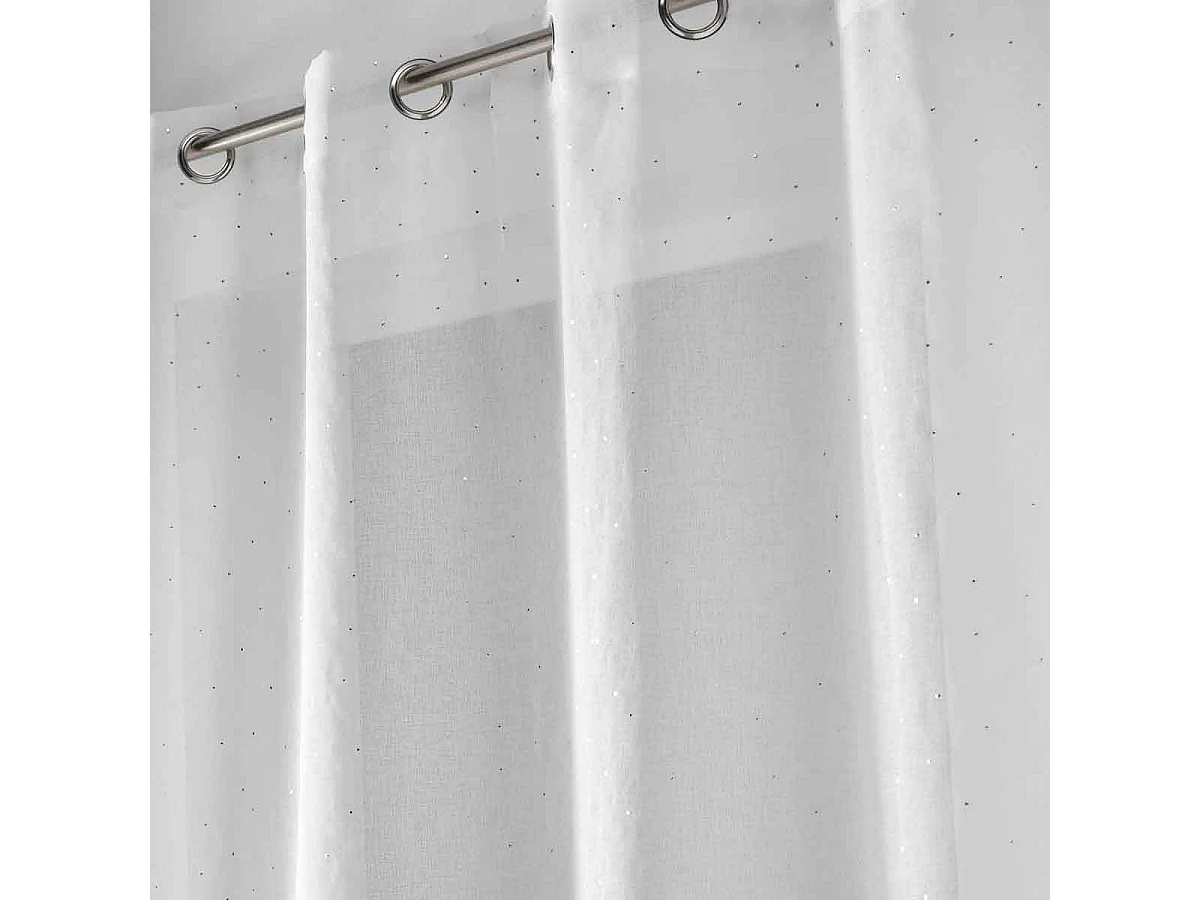 Rideau Voilage à Œillets "Goutteline" 140x240cm Blanc