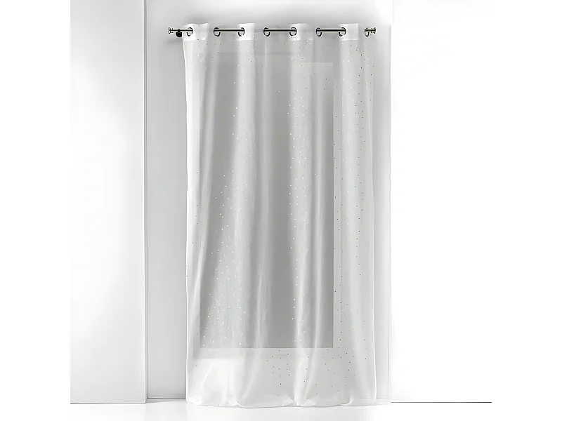Rideau Voilage à Œillets "Goutteline" 140x240cm Blanc