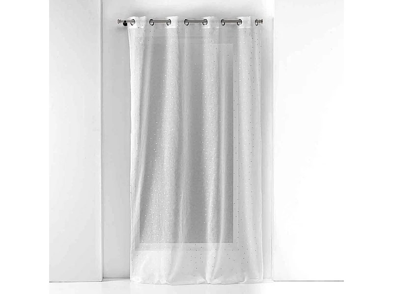 Rideau Voilage à Œillets "Goutteline" 140x240cm Blanc