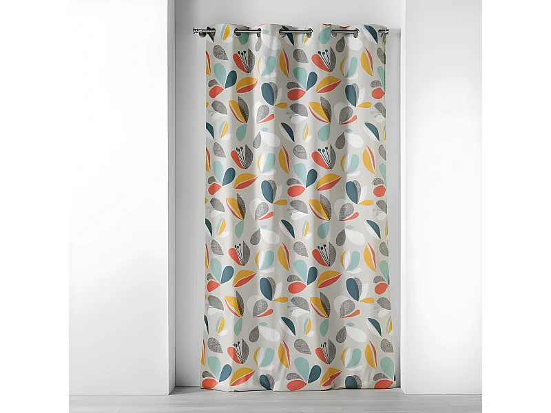 Rideau à Œillets Imprimé "Panaflore" 140x240cm Gris