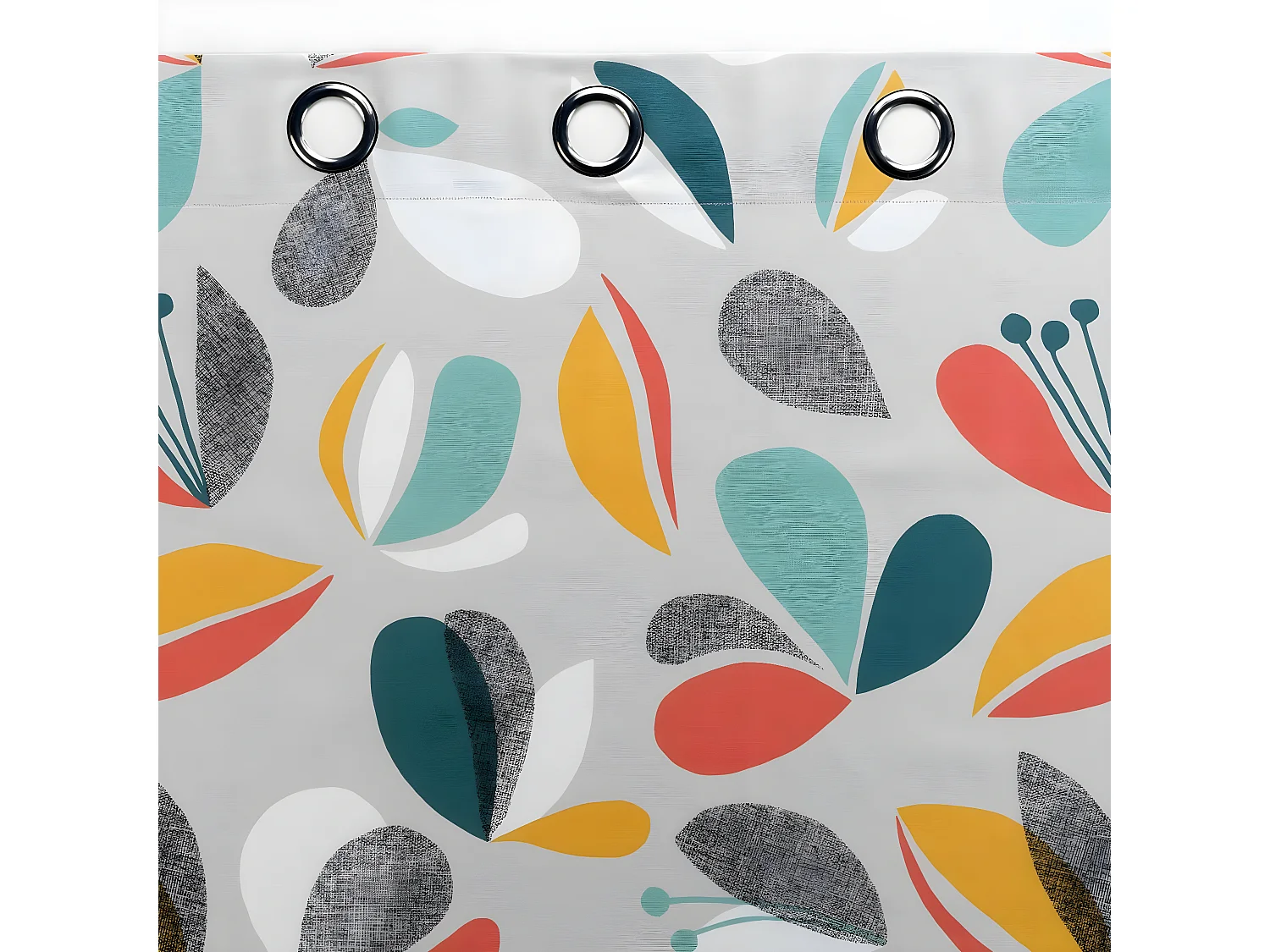 Rideau à Œillets Imprimé "Panaflore" 140x240cm Gris