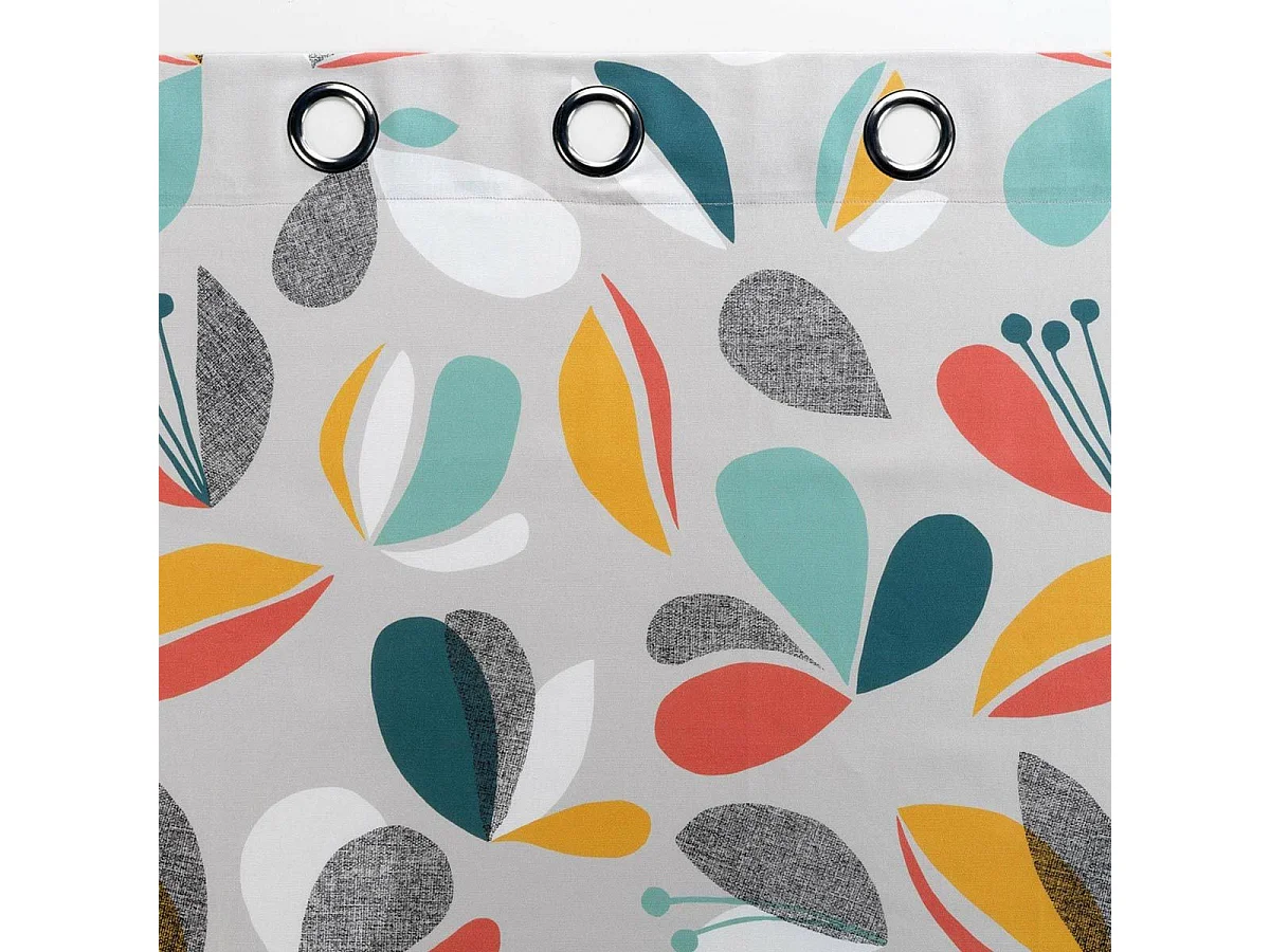 Rideau à Œillets Imprimé "Panaflore" 140x240cm Gris