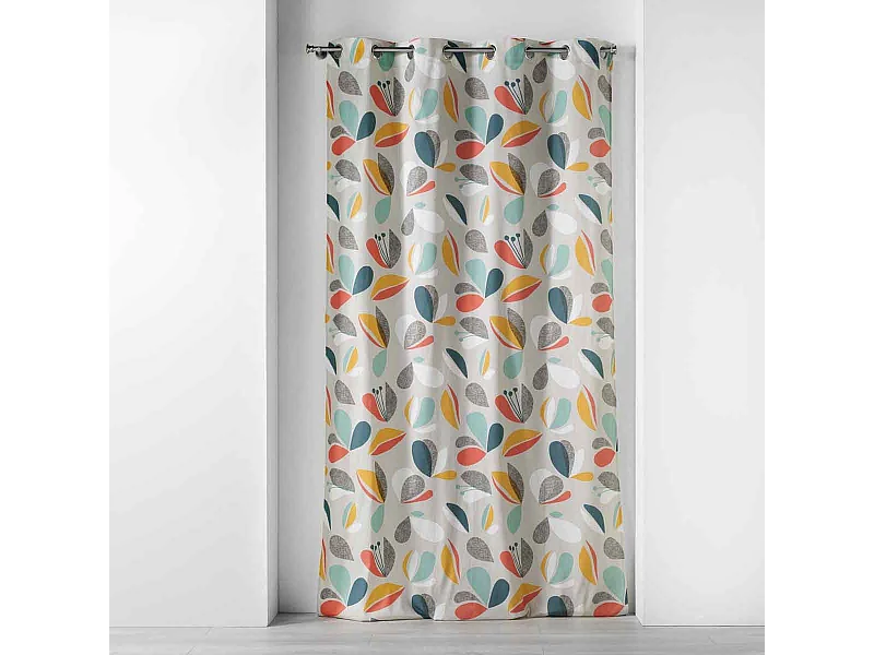 Rideau à Œillets Imprimé "Panaflore" 140x240cm Gris