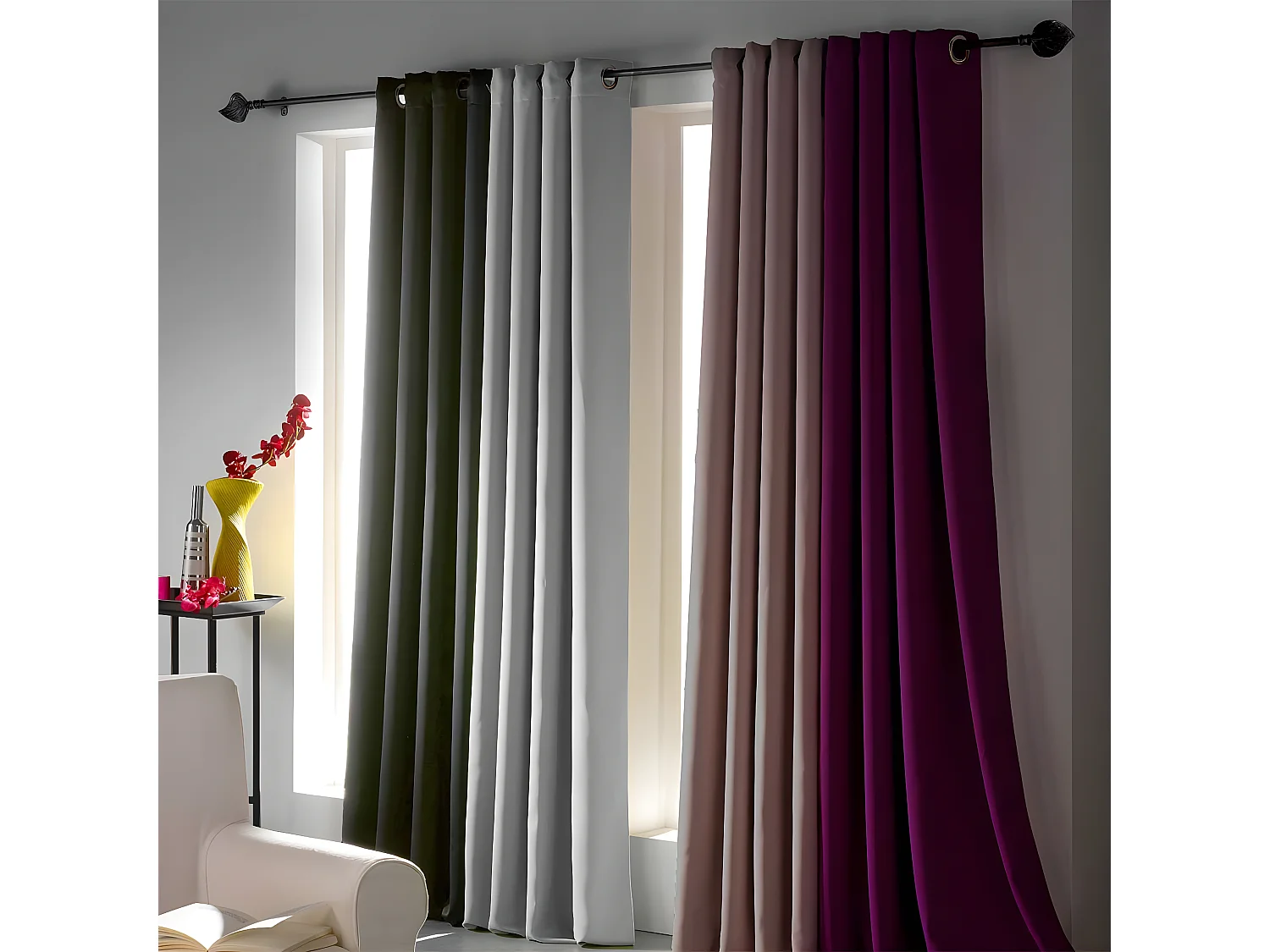 Rideau Occultant "Mezzo" 140x240cm Gris