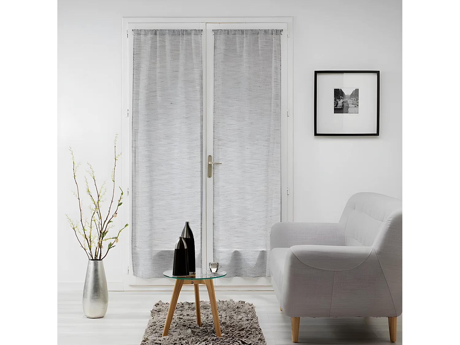 Paire de Voilages "Milza" 70x240cm Anthracite