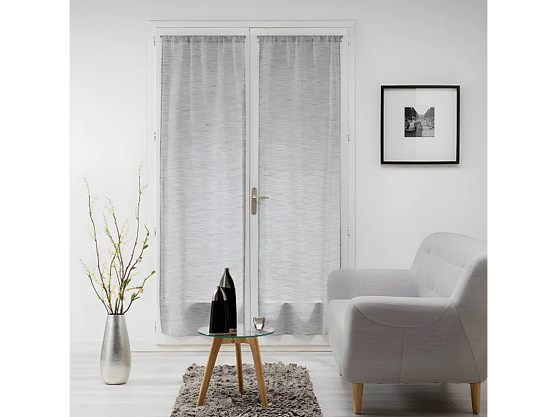 Paire de Voilages "Milza" 70x240cm Anthracite