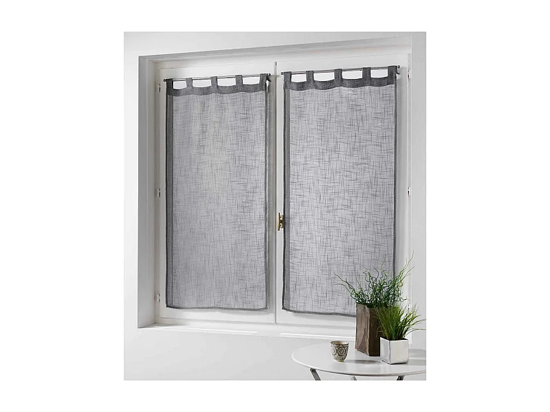 Paire de Voilages "Haltona" 60x120cm Gris