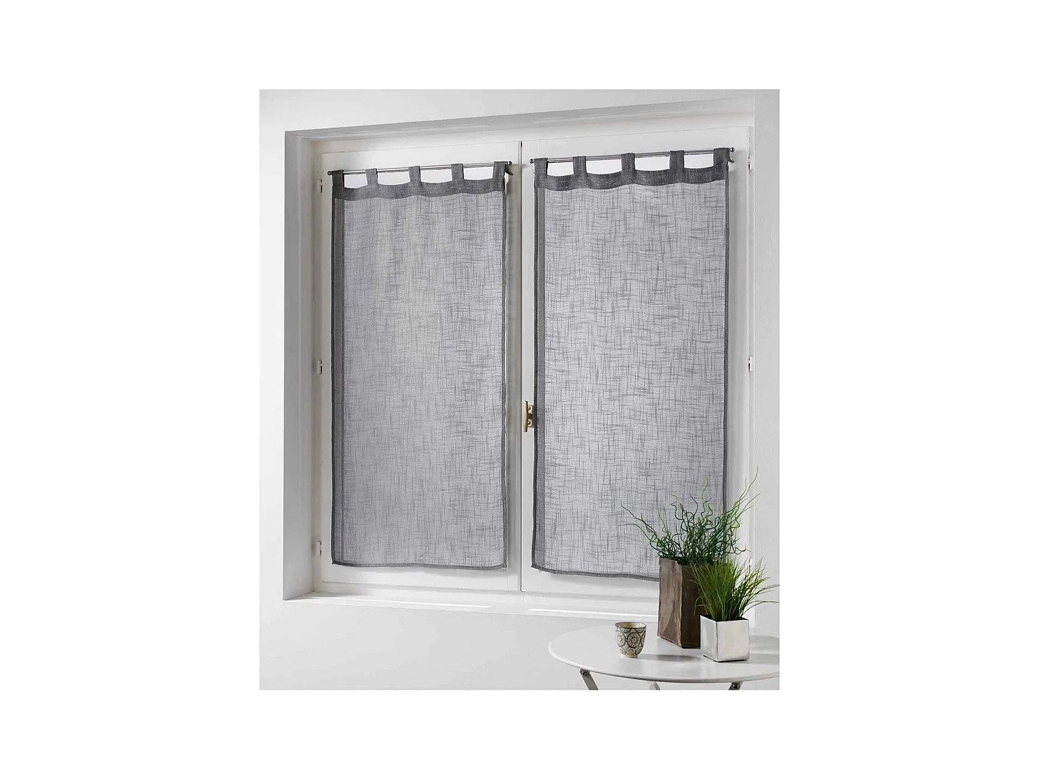 Paire de Voilages "Haltona" 60x120cm Gris