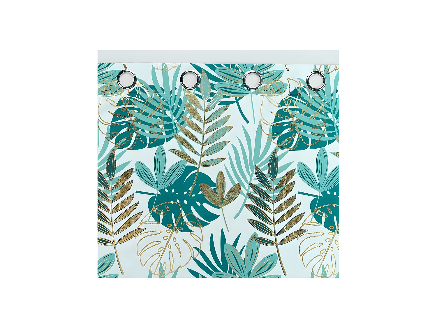 Rideau à Œillets "Ornella" 140x260cm Blanc & Émeraude