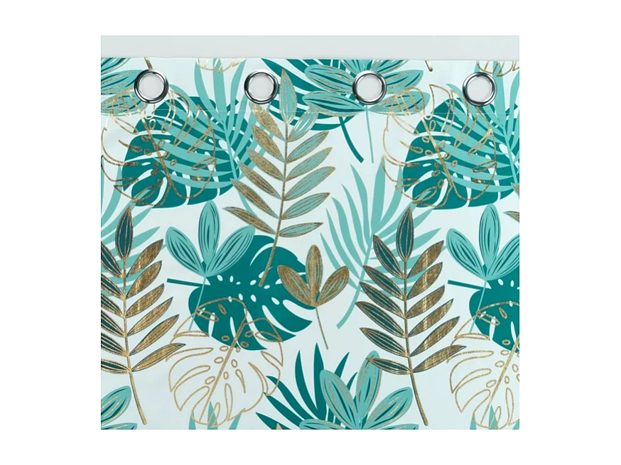 Rideau à Œillets "Ornella" 140x260cm Blanc & Émeraude