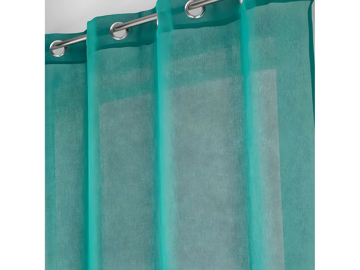 Rideau Voilage à Œillets "Sandra" 140x280cm Émeraude