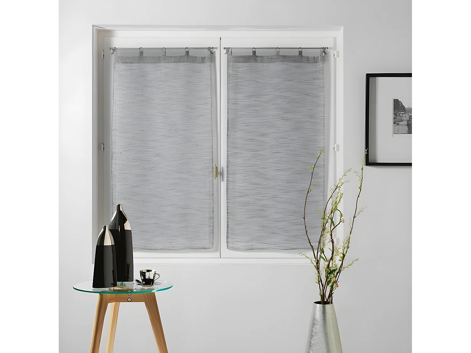 Paire de Voilages "Milza" 60x120cm Anthracite