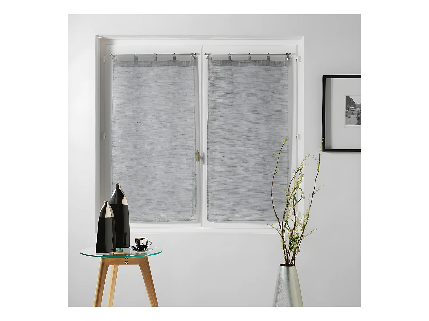 Paire de Voilages "Milza" 60x120cm Anthracite