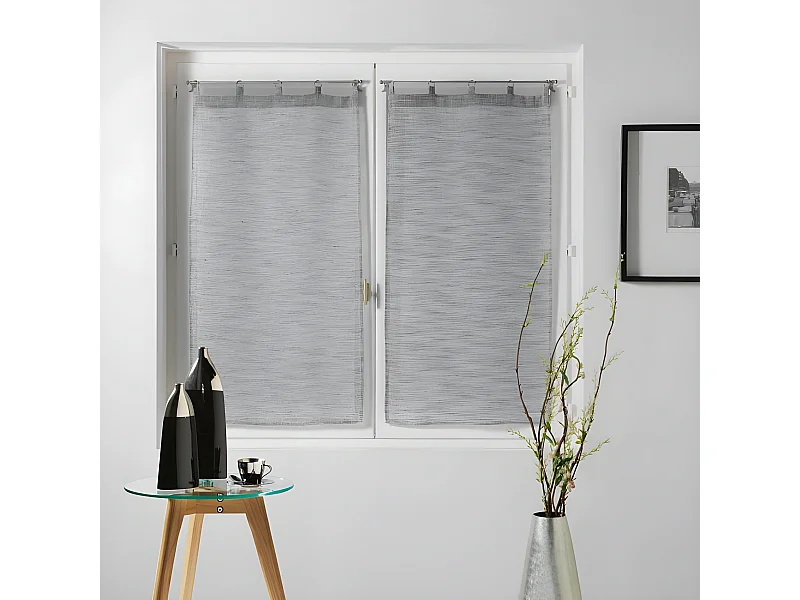 Paire de Voilages "Milza" 60x120cm Anthracite