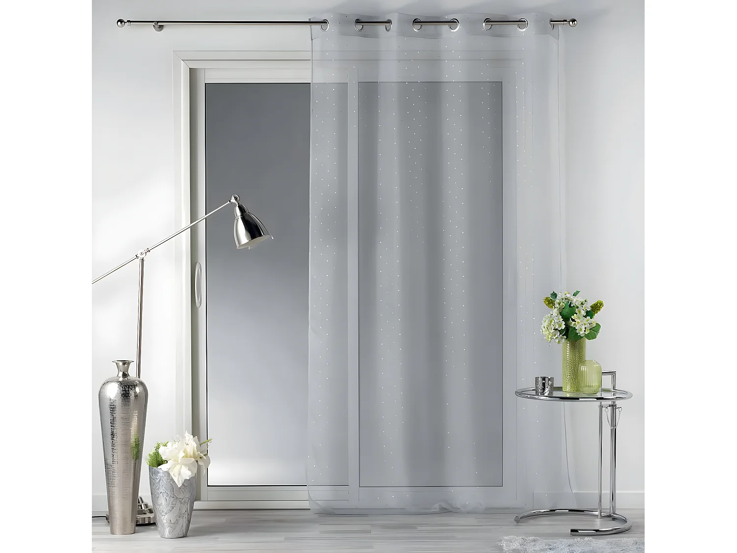 Rideau Voilage à Œillets "Orion" 140x240cm Gris