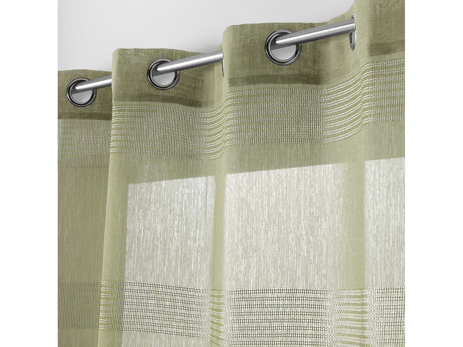 Rideau Voilage à Œillets "Ajourela" 140x280cm Kaki