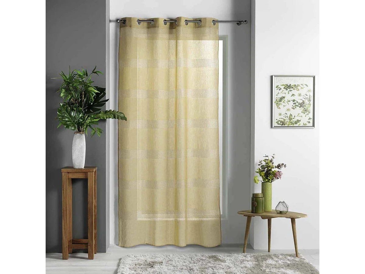 Rideau Voilage à Œillets "Ajourela" 140x240cm Jaune