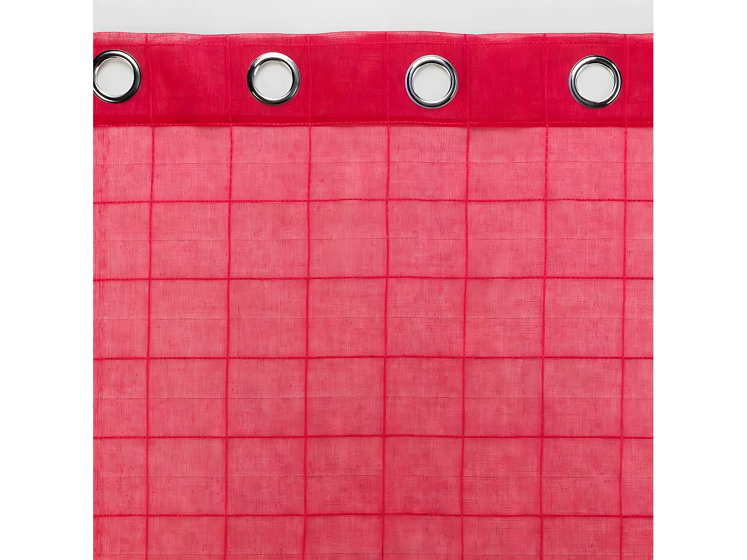 Rideau Voilage à Œillets "Eulalie" 140x240cm Rouge