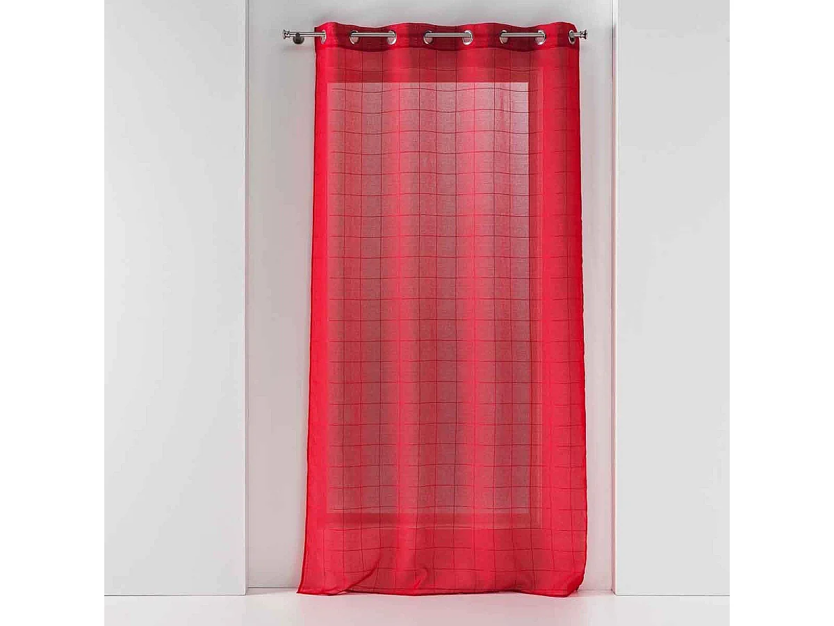 Rideau Voilage à Œillets "Eulalie" 140x240cm Rouge