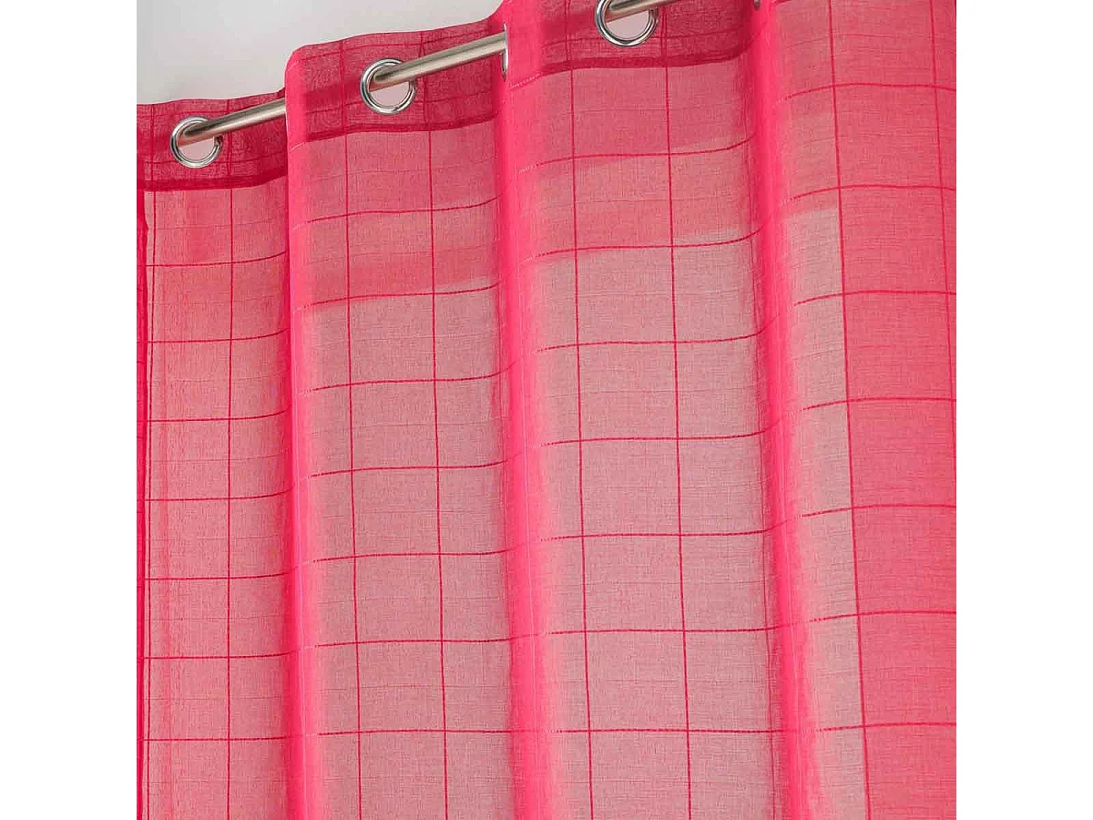 Rideau Voilage à Œillets "Eulalie" 140x240cm Rouge