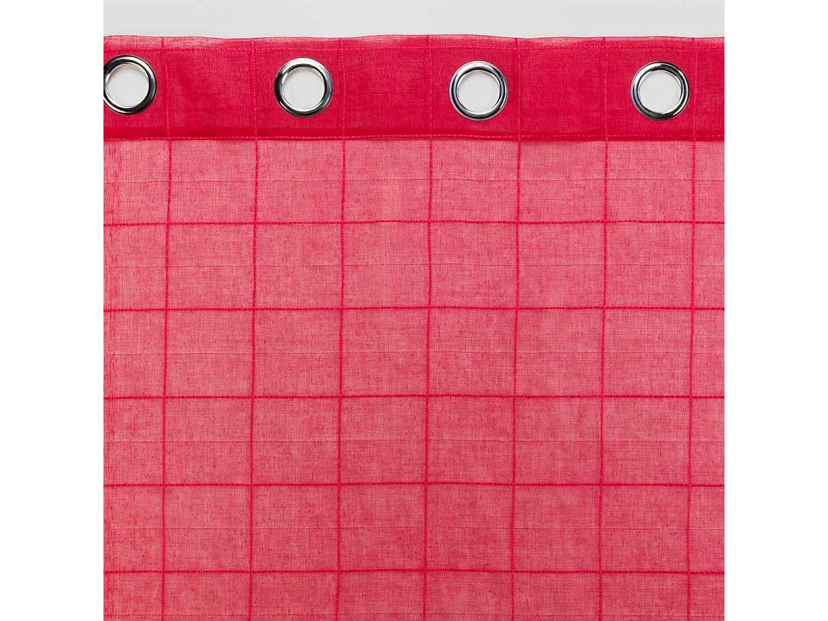 Rideau Voilage à Œillets "Eulalie" 140x240cm Rouge