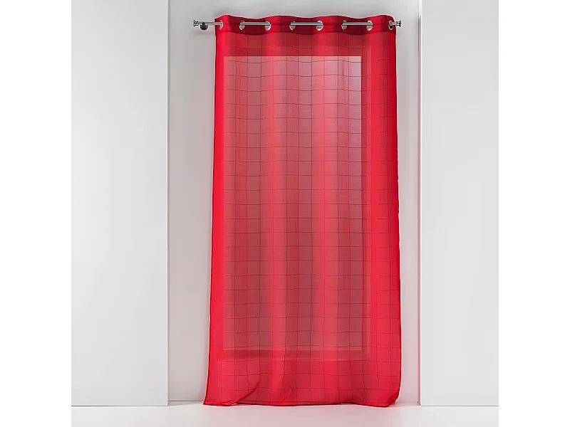 Rideau Voilage à Œillets "Eulalie" 140x240cm Rouge