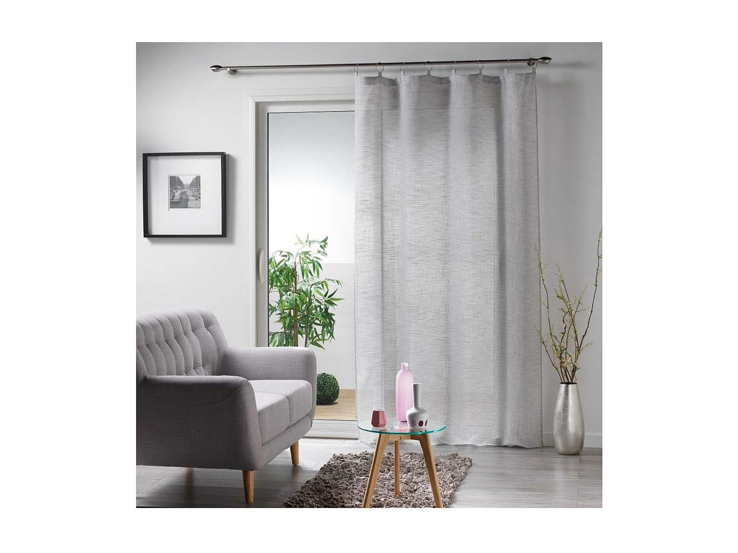 Rideau Voilage "Milza" 140x240cm Gris