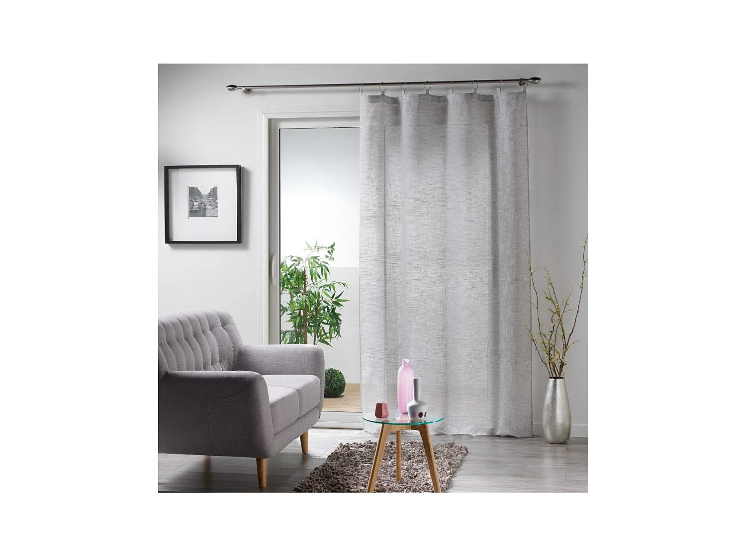 Rideau Voilage "Milza" 140x240cm Gris