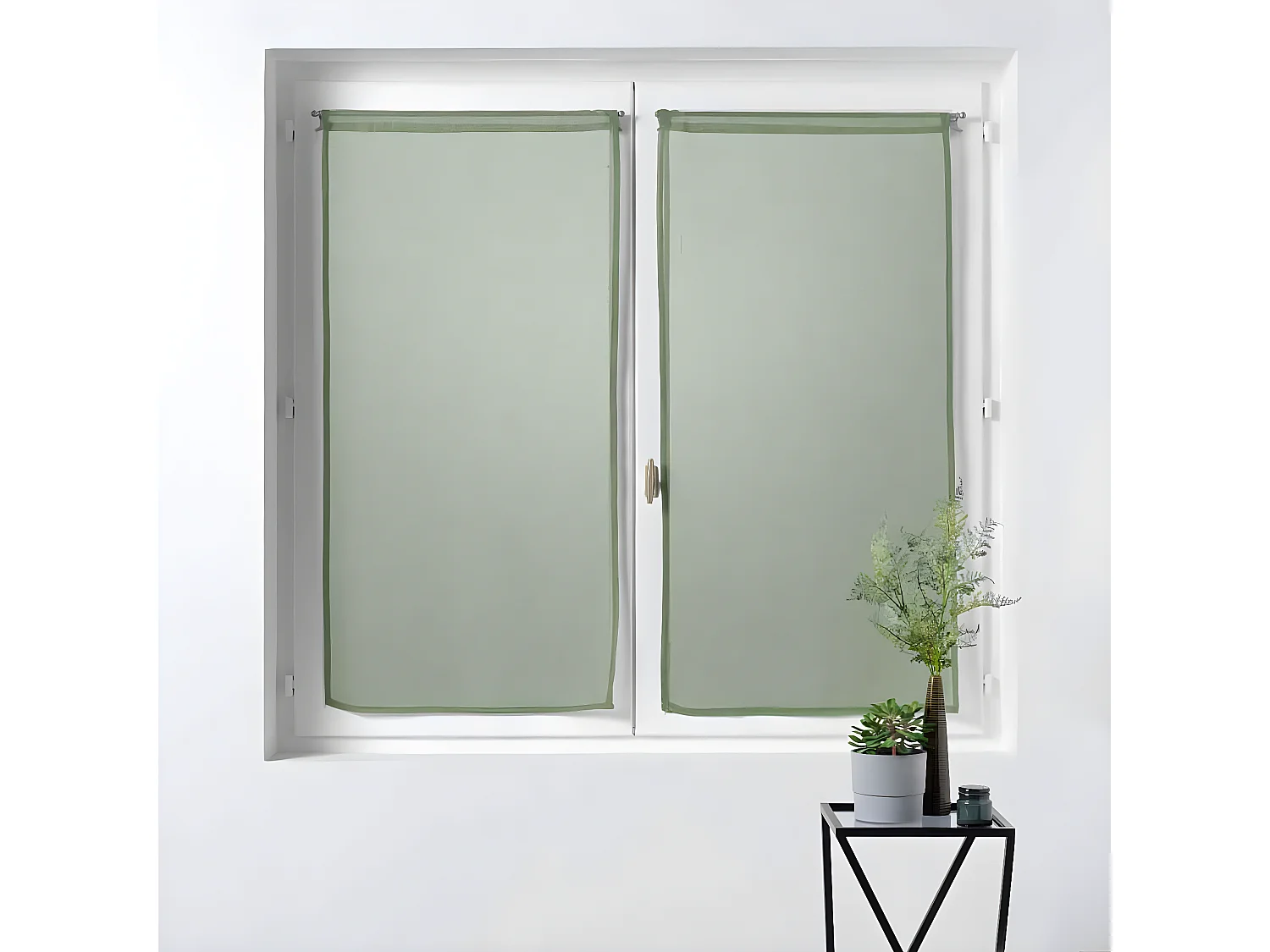 Paire de Voilages "Sandra" 60x90cm Kaki